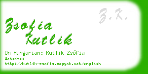 zsofia kutlik business card