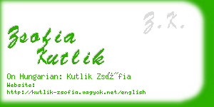 zsofia kutlik business card